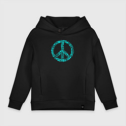 Толстовка оверсайз детская Peace life, цвет: черный