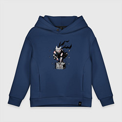 Толстовка оверсайз детская Гароу антигерой, цвет: тёмно-синий