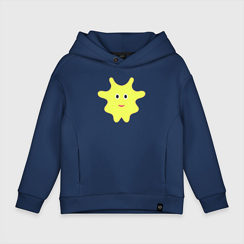 Детское худи оверсайз Жёлтый веселый персонаж / Тёмно-синий – фото 1