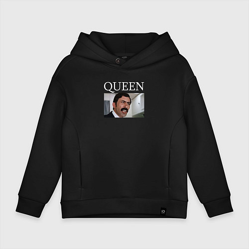 Детское худи оверсайз Queen - Mimino мем / Черный – фото 1