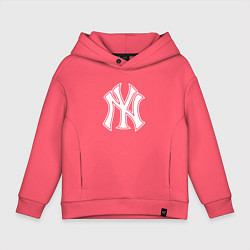 Толстовка оверсайз детская New York yankees - baseball logo, цвет: коралловый