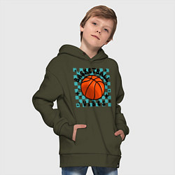 Толстовка оверсайз детская Basketball vibes, цвет: хаки — фото 2