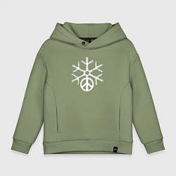 Толстовка оверсайз детская Peace snow, цвет: авокадо