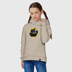 Толстовка оверсайз детская Мультяшная шляпа ведьмы с черепами, цвет: миндальный — фото 2