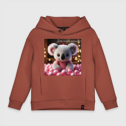 Детское худи оверсайз Игрушечная коала и надпись: зато я очень красивый