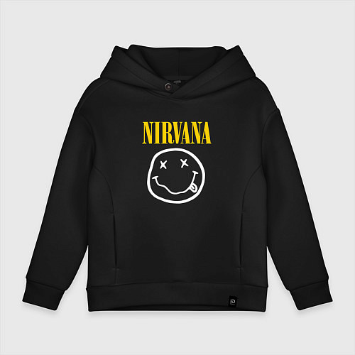 Детское худи оверсайз Nirvana original / Черный – фото 1