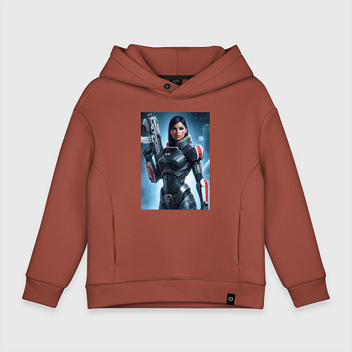Детское худи оверсайз Mass Effect -N7 armor / Кирпичный – фото 1