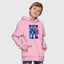 Толстовка оверсайз детская Minecraft - characters ai art, цвет: светло-розовый — фото 2