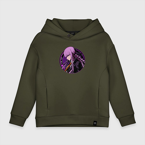 Детское худи оверсайз Kyouko Kirigiri - Danganronpa / Хаки – фото 1