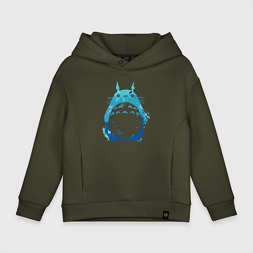 Детское худи оверсайз Blue Totoro / Хаки – фото 1