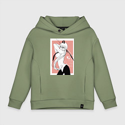 Детское худи оверсайз Человек бензопила Пауэр в офисном костюме