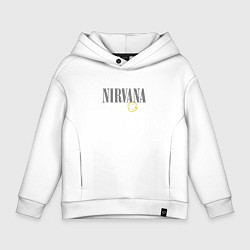 Толстовка оверсайз детская Nirvana logo smile, цвет: белый