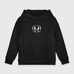 Толстовка оверсайз детская Honda logo auto grey, цвет: черный