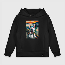 Толстовка оверсайз детская Булли в картине крик - нейросеть, цвет: черный