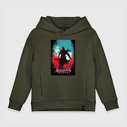 Детское худи оверсайз Assassins creed red blue abstract