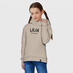 Толстовка оверсайз детская Lilia never alone - motto, цвет: миндальный — фото 2