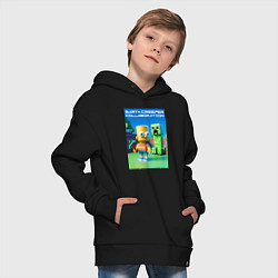 Толстовка оверсайз детская Bart and Creeper - collaboration ai art, цвет: черный — фото 2