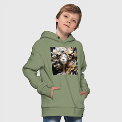 Толстовка оверсайз детская Девушка из акрила, цвет: авокадо — фото 2