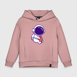 Толстовка оверсайз детская Space football, цвет: пыльно-розовый