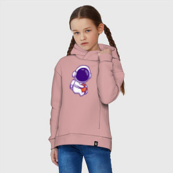 Толстовка оверсайз детская Space football, цвет: пыльно-розовый — фото 2