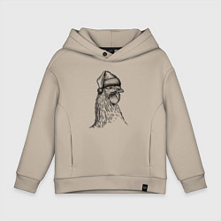 Толстовка оверсайз детская Новогодний петушок, цвет: миндальный