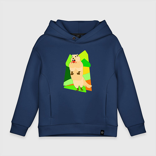 Детское худи оверсайз Кричит суслик / Тёмно-синий – фото 1