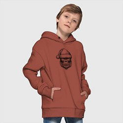 Толстовка оверсайз детская Морда новогодней гориллы, цвет: кирпичный — фото 2