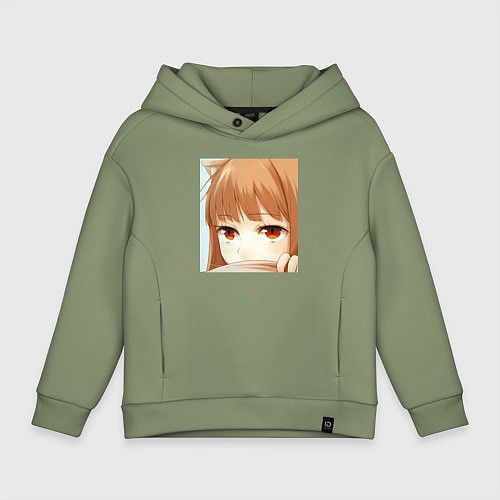 Детское худи оверсайз Волчица и пряности Холо / Авокадо – фото 1