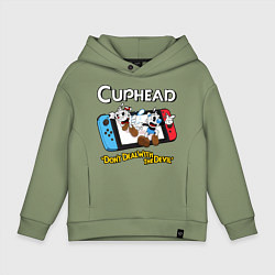 Толстовка оверсайз детская Switch cuphead, цвет: авокадо