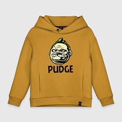 Толстовка оверсайз детская Pudge Face, цвет: горчичный