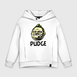 Толстовка оверсайз детская Pudge Face, цвет: белый