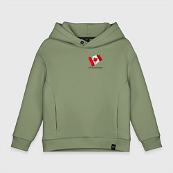 Толстовка оверсайз детская Im Canadian - motto, цвет: авокадо