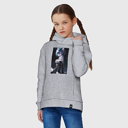 Толстовка оверсайз детская Жизнь с нуля в альтернативном мире Рем, цвет: меланж — фото 2