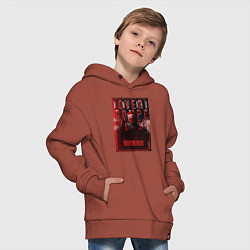 Толстовка оверсайз детская В маске - Twenty one pilots, цвет: кирпичный — фото 2