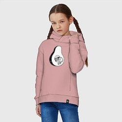 Толстовка оверсайз детская Космонавт и авокадо, цвет: пыльно-розовый — фото 2