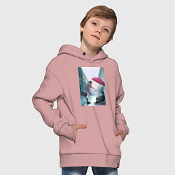 Толстовка оверсайз детская Хиёри Ики Ято, цвет: пыльно-розовый — фото 2