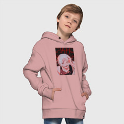 Толстовка оверсайз детская Джузо Сузуя следователь, цвет: пыльно-розовый — фото 2