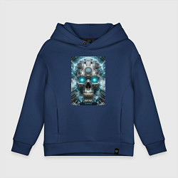 Детское худи оверсайз Electrified cyber skull - ai art fantasy