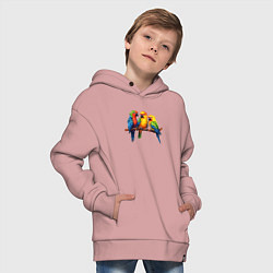 Толстовка оверсайз детская Разговор попугаев, цвет: пыльно-розовый — фото 2