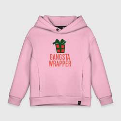 Толстовка оверсайз детская Gangsta wrapper, цвет: светло-розовый