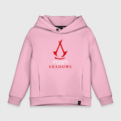 Толстовка оверсайз детская Assassins creed shadows logo, цвет: светло-розовый