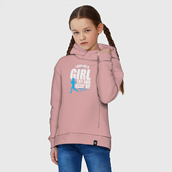 Толстовка оверсайз детская Бегаю как девчонка, цвет: пыльно-розовый — фото 2