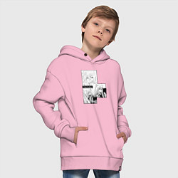 Толстовка оверсайз детская Очень приятно Бог Томоэ, цвет: светло-розовый — фото 2