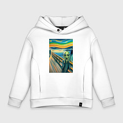 Детское худи оверсайз Пришелец кричит - мем нейросеть