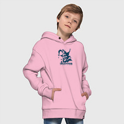 Толстовка оверсайз детская Зловещий шут с жутким лицом, цвет: светло-розовый — фото 2