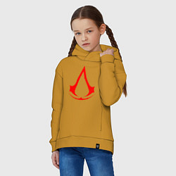 Толстовка оверсайз детская Red logo of assassins, цвет: горчичный — фото 2