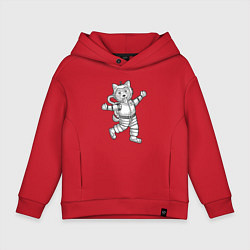 Толстовка оверсайз детская Пёсик астронавт, цвет: красный