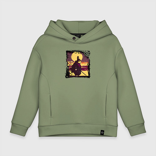 Детское худи оверсайз Защитник священных земель / Авокадо – фото 1