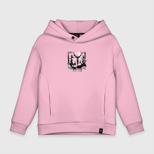 Детское худи оверсайз Велосипед и рога / Светло-розовый – фото 1