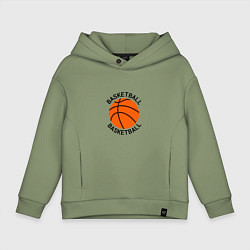 Детское худи оверсайз Эмблема баскетбольный мяч basketball